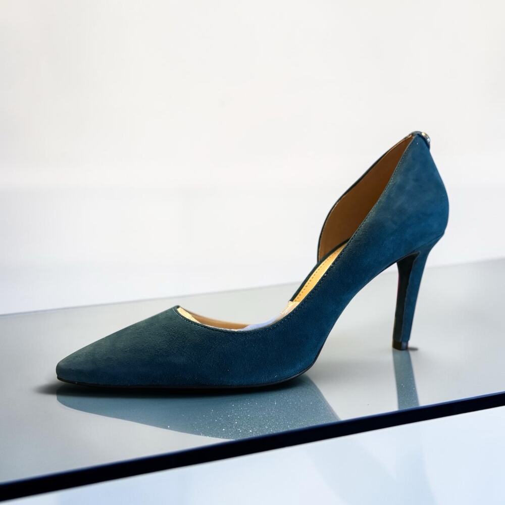 Michael Kors Size 7M Dorothy Flex D’Orsay Suede Pumps Luxe Teal | NWT w/BOX